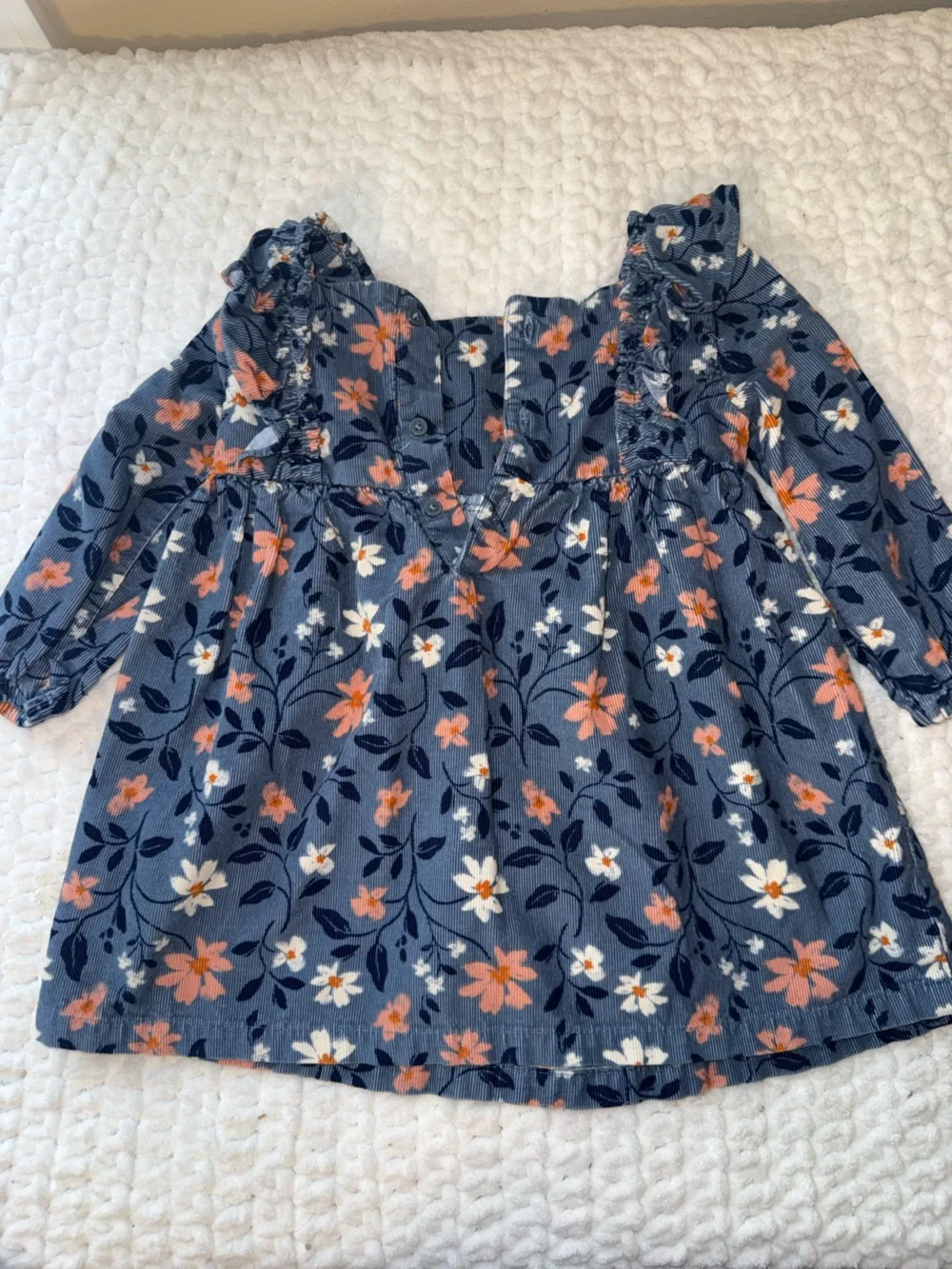 Carter's Navy Floral Off-Shoulder Blouse with Coral and White Flowers